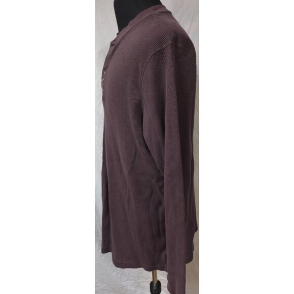 KingSize Mens 3XLT Purple Waffle Thermal Cotton Blend Outdoors Big Henley Shirt - Picture 5 of 11